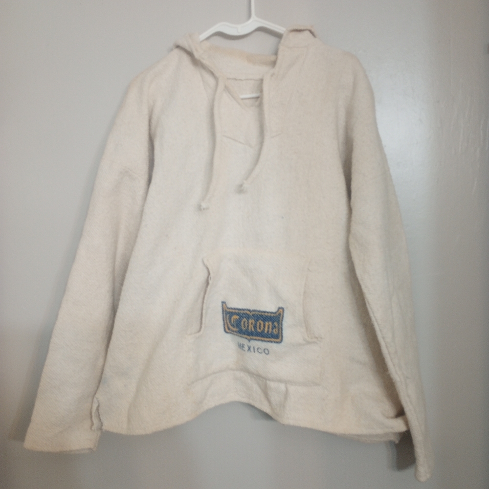 Corona Beach Club Member Mexico Men's Vintage Poncho Style Hoodie